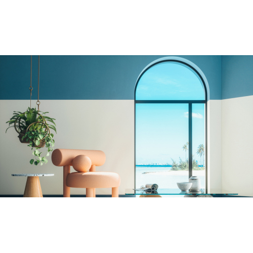 UPVC मेहराब खिड़की डिज़ाइन खिड़की