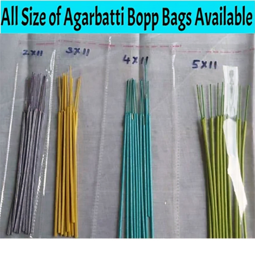 Agarbatti BOPP Pouches - BOPP Material, Various Sizes Available, Transparent Color, Soft Texture | 3-Side Seal Packing for Moisture and Dust Protection