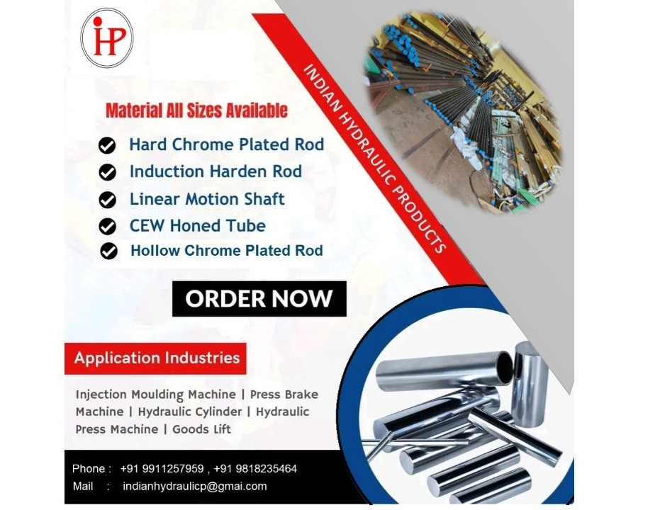 Induction Hardened Chrome Plated Rod - En 8d & En 24 Material, 06 Mm - 130 Mm Diameter, 3 M - 6 M Length | 50 - 58 Hrc Hardness, Iso F7/f86 Tolerance