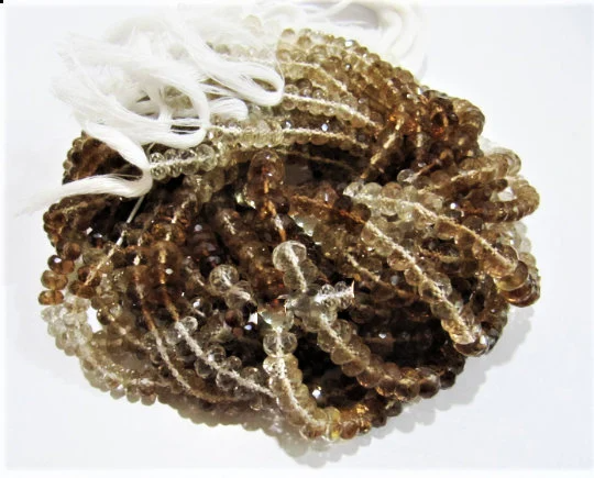 Natural Imperial Topaz 6-7mm Rondelle Faceted Beads Strand 10 Inches Long - Beads Colour: Brown