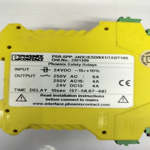 Phoenix Contect Psr-spp-24dc/esd/5x1/1x2/t10s Safety Relay