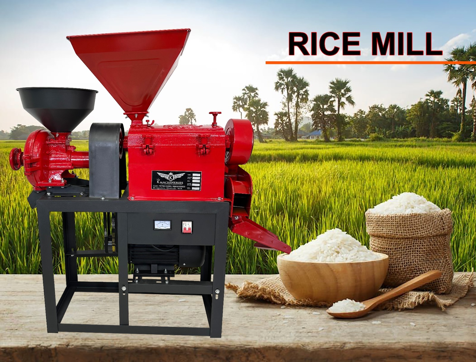 Km-6n400 Single Rice Mill With 5 Hp Motor at 41500.00 INR in Howrah | K ...