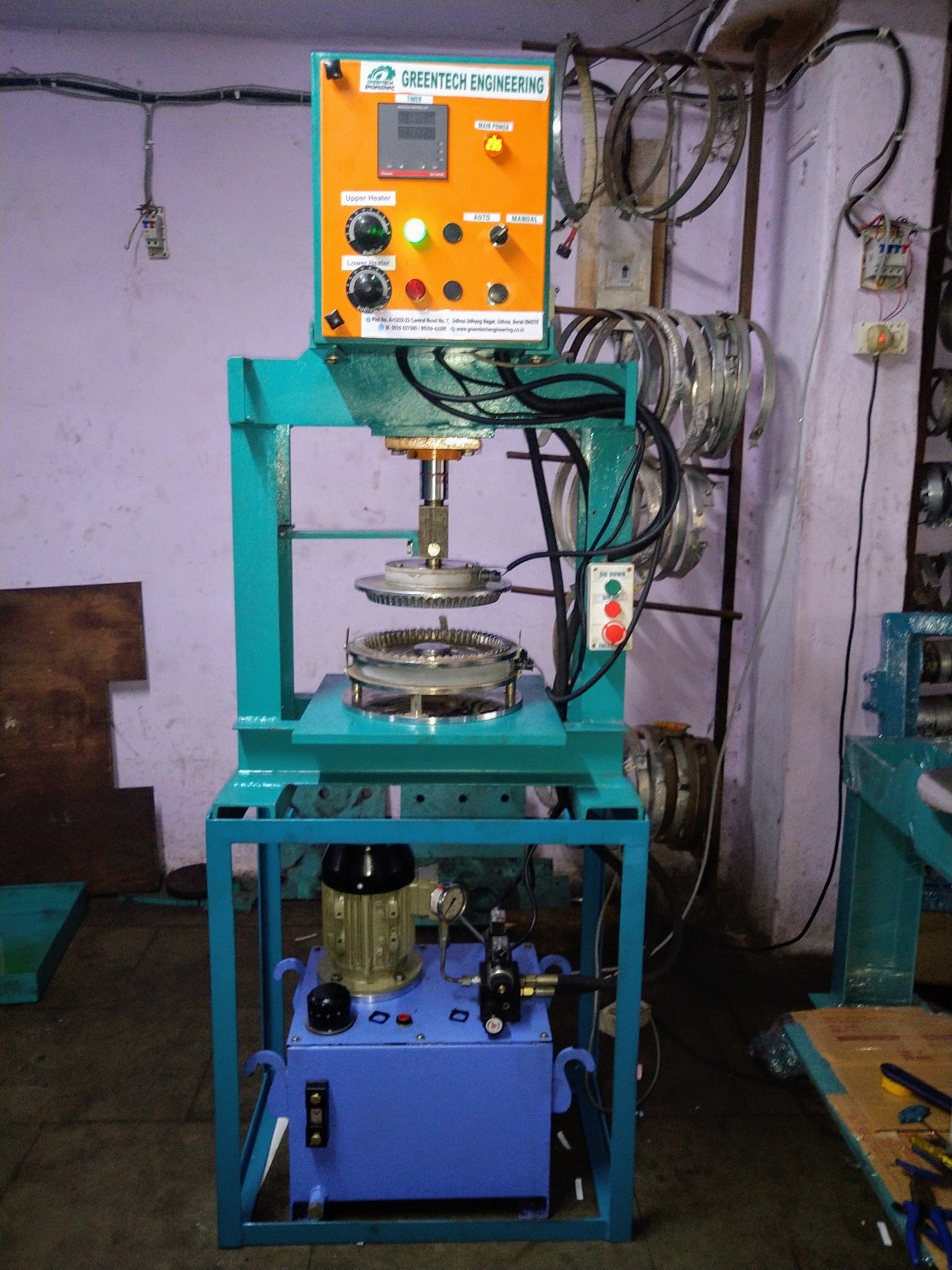 Greentech Engineering Hydraulic Single Die Paper Plate Making Machine - Warranty: One Year Of Motor And Programmable Timer