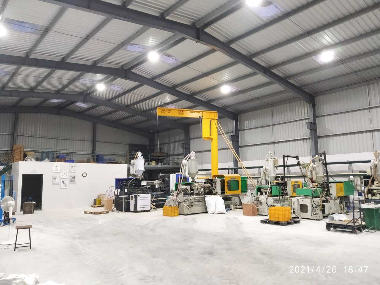 Jib Crane - Electric Power Supply, Yellow Finish | Heavy Weight, Safe & Reliable Operation, Compact Design, 1-year Warranty