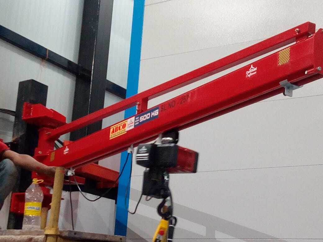 Jib Crane - Electric Power Supply, Yellow Finish | Heavy Weight, Safe & Reliable Operation, Compact Design, 1-year Warranty