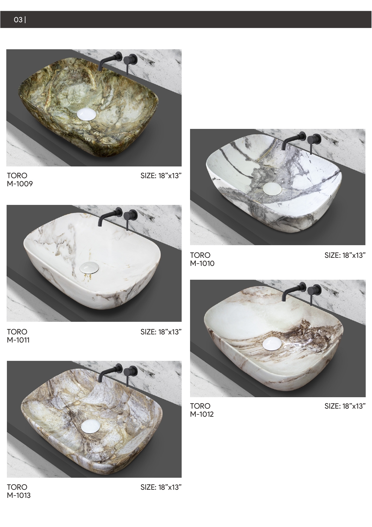 Marble Table Top Basin P1 To P6