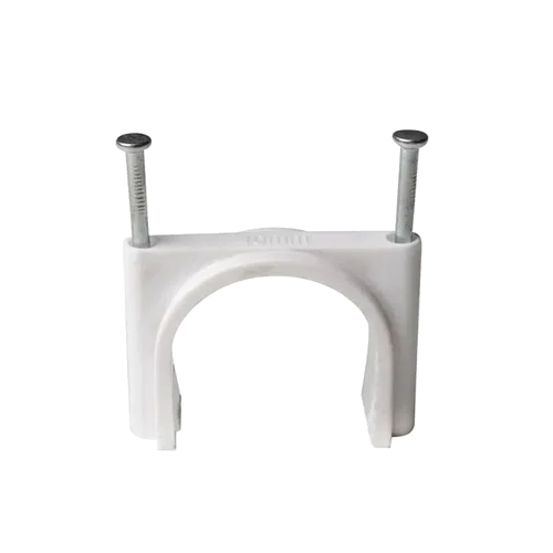 UPVC Nail Clamps - Durable UPVC Material, Round Shape, Classic White Color | Easy Installation for Secure Cable Management in Any Setting