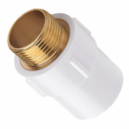 UPVC Brass MTA - UPVC and Brass Materials, Round Shape, Classic White Color | Corrosion Resistant, Ideal for Residential and Commercial Applications