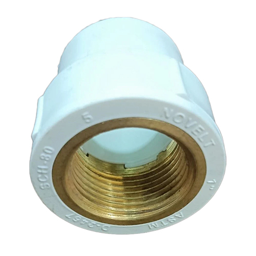 UPVC Brass FTA - High-Grade UPVC and Brass Material , Durable White Round Plumbing Connector