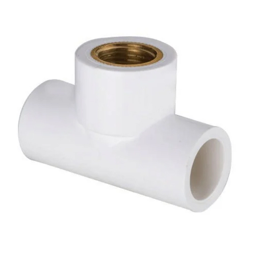 UPVC Brass Tee - High-Quality UPVC Brass Material, Round Shape, White Color, Durable and Corrosion-Resistant for Plumbing Connection