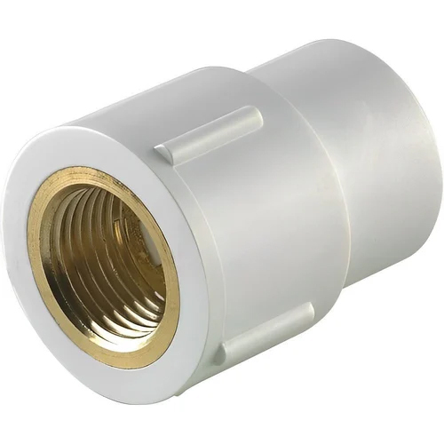 UPVC FTA Brass - UPVC and Brass Materials, Round Shape, Classic White Color | Durable, Corrosion-resistant, Ideal for 90-Degree Pipe Connections