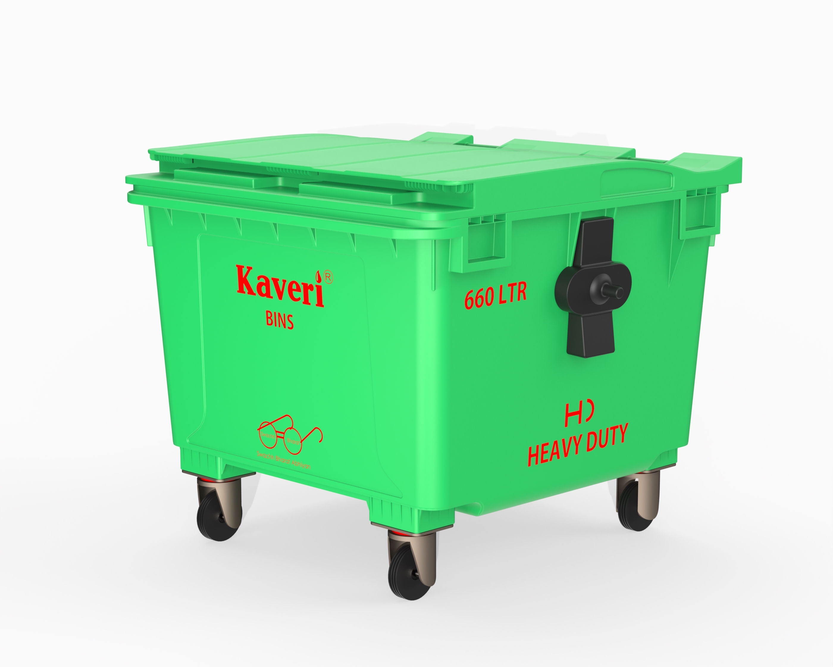 Kaveri Bins 4 Wheel - Color: Green