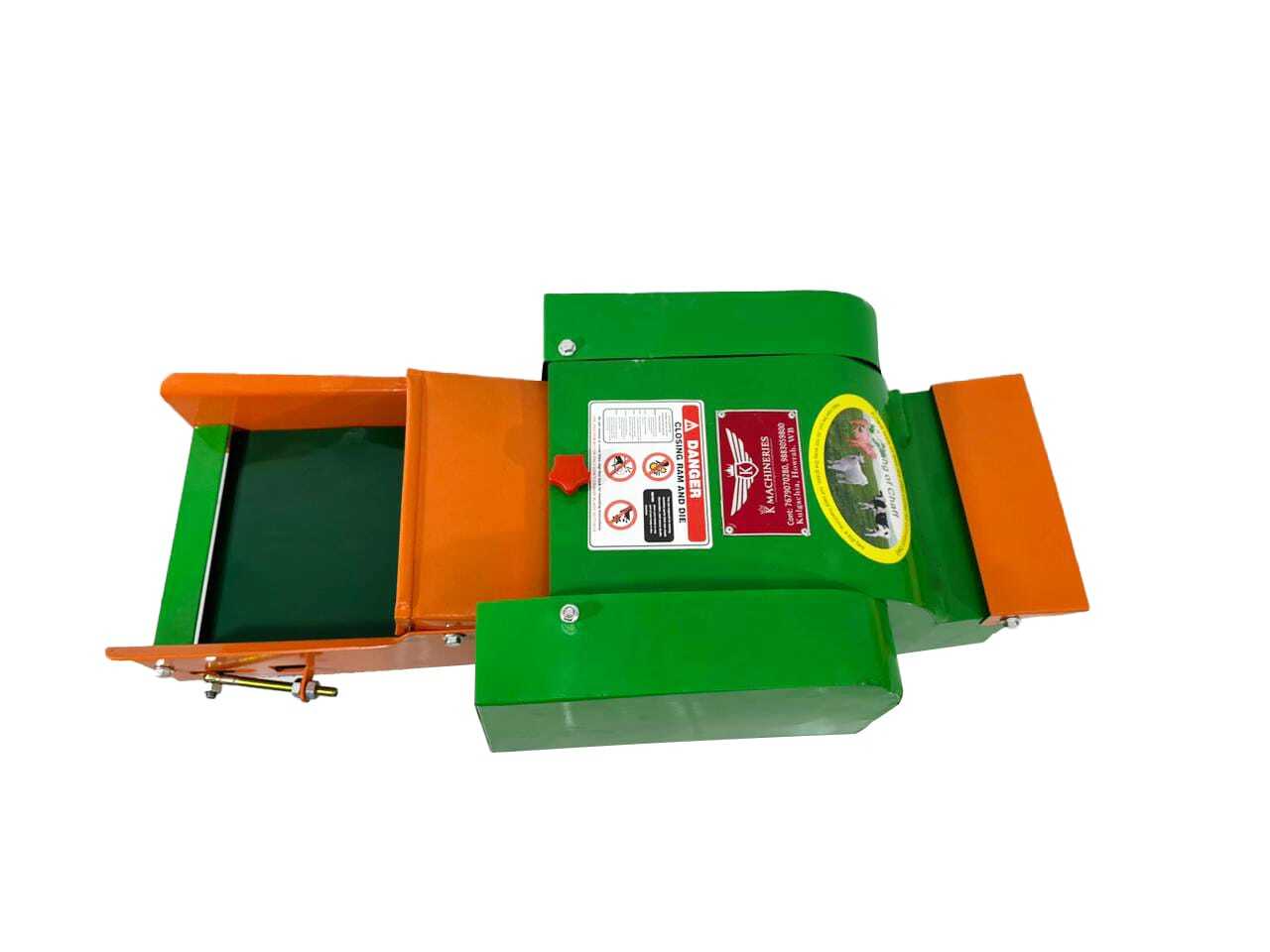 Heavy Duty Premium Chaff Cutter - Metal, 84x43x79 Cm | 3 Hp Copper Motor, 400kg/hr Output, Easy To Operate With Electric Start, Four-wheel Mobility, And Low Maintenance