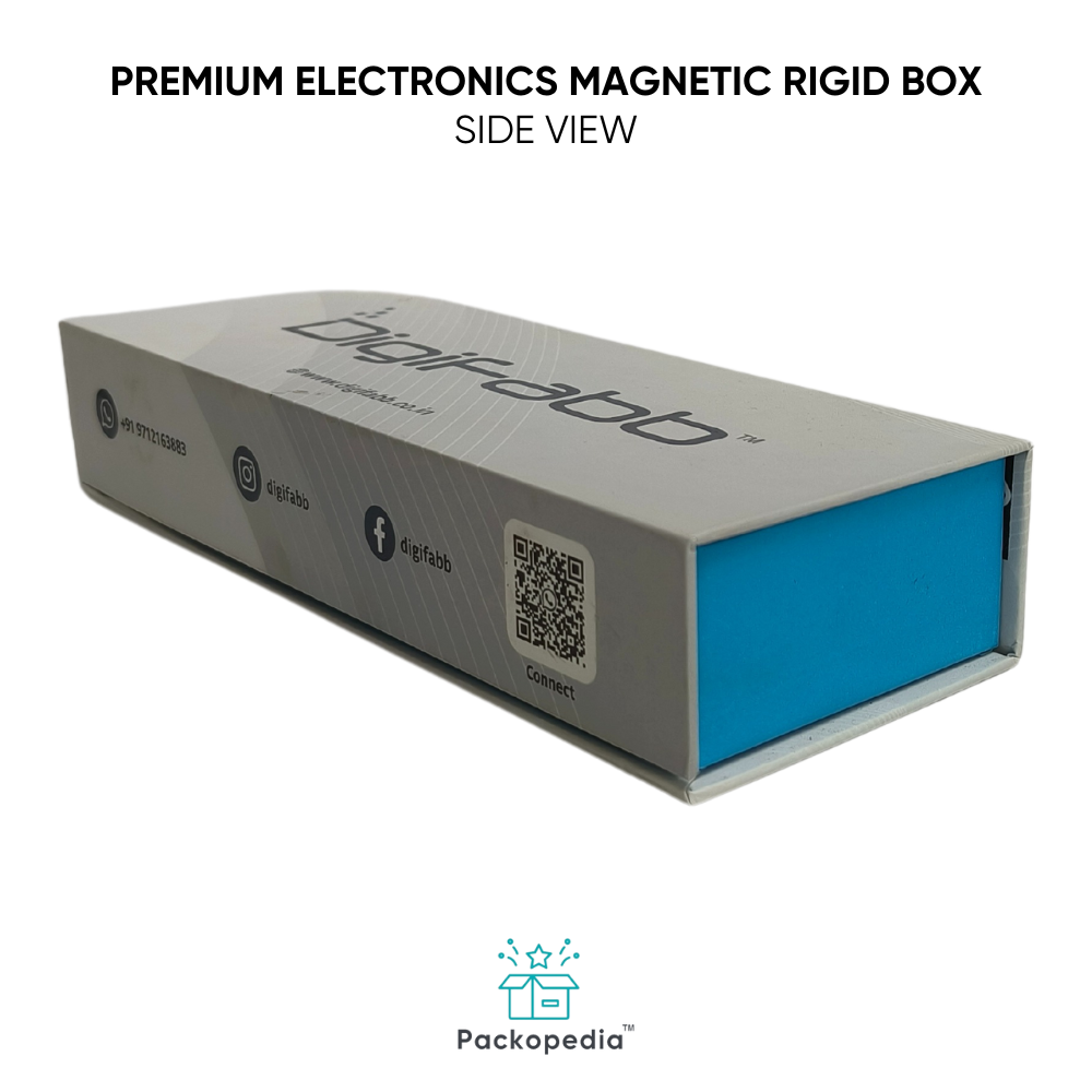 Premium Electronics Magnetic Rigid Box - Multicolour Rectangle Design, Customized Shape & Size With Foil Stamping And Spot Uv Finish, Laminated Surface