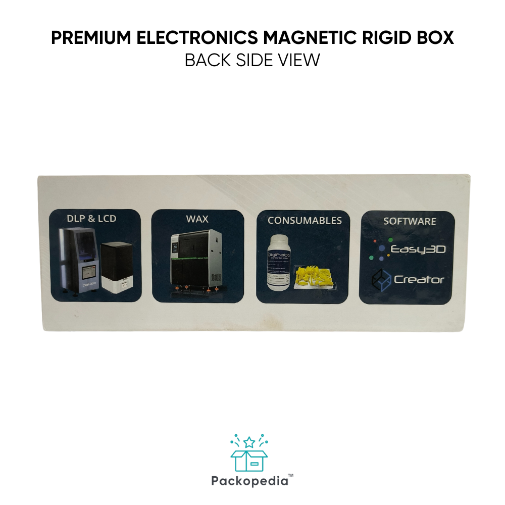 Premium Electronics Magnetic Rigid Box - Multicolour Rectangle Design, Customized Shape & Size With Foil Stamping And Spot Uv Finish, Laminated Surface