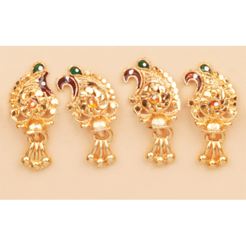 Designer Gold Butti Earrings - Yellow Gold Material, Customized Design | Elegant Style for Parties and Weddings