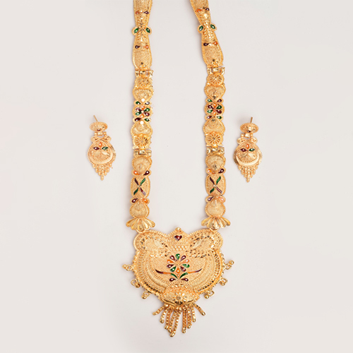 Long Imitation Gold Necklace Set - Occasion: Wedding