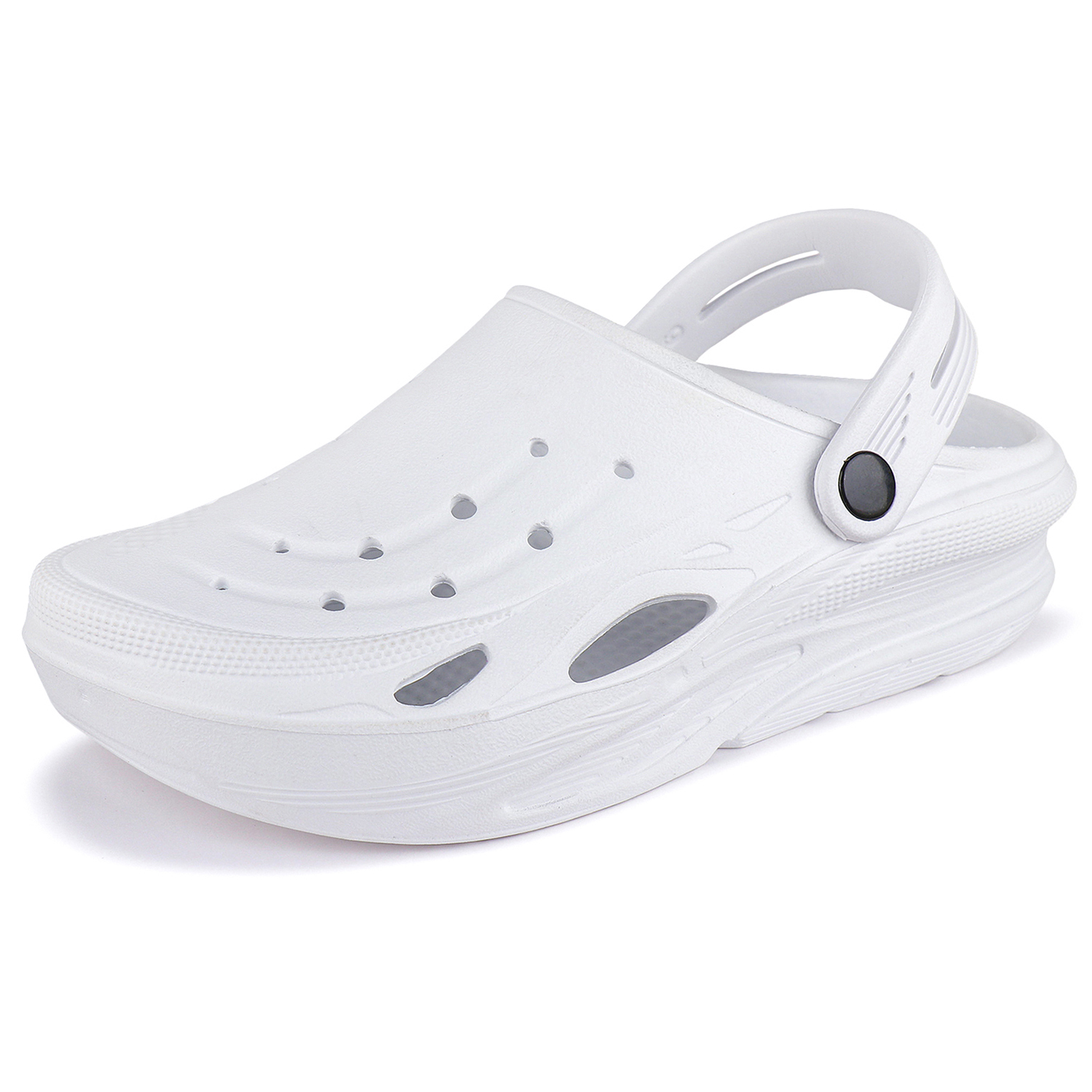 Bersache Lightweight Stylish Clog With High Quality Sole(6064) - Eva Outsole, Size 6x10, White Color | Durable, Comfortable Slip-on Sandals For Indoor & Outdoor Use