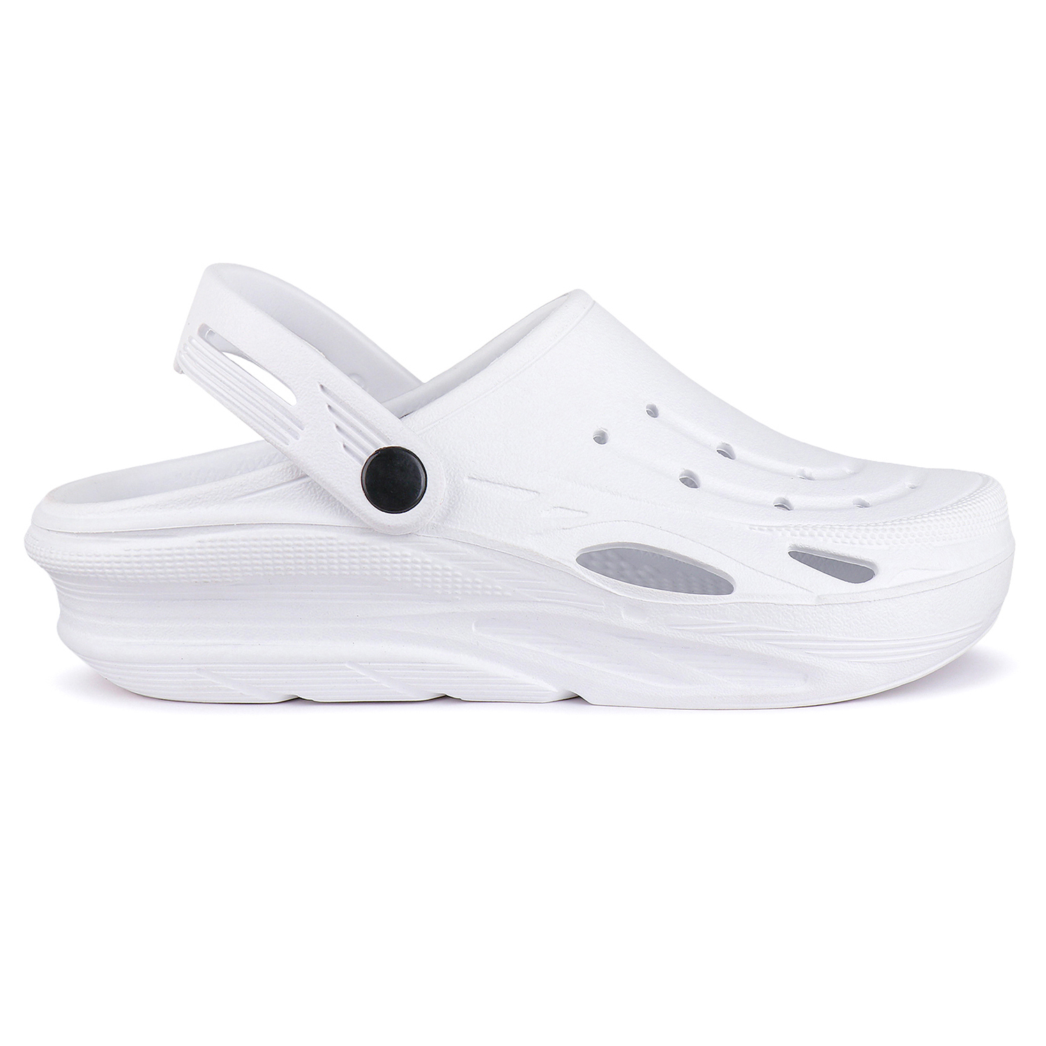 Bersache Lightweight Stylish Clog With High Quality Sole(6064) - Eva Outsole, Size 6x10, White Color | Durable, Comfortable Slip-on Sandals For Indoor & Outdoor Use