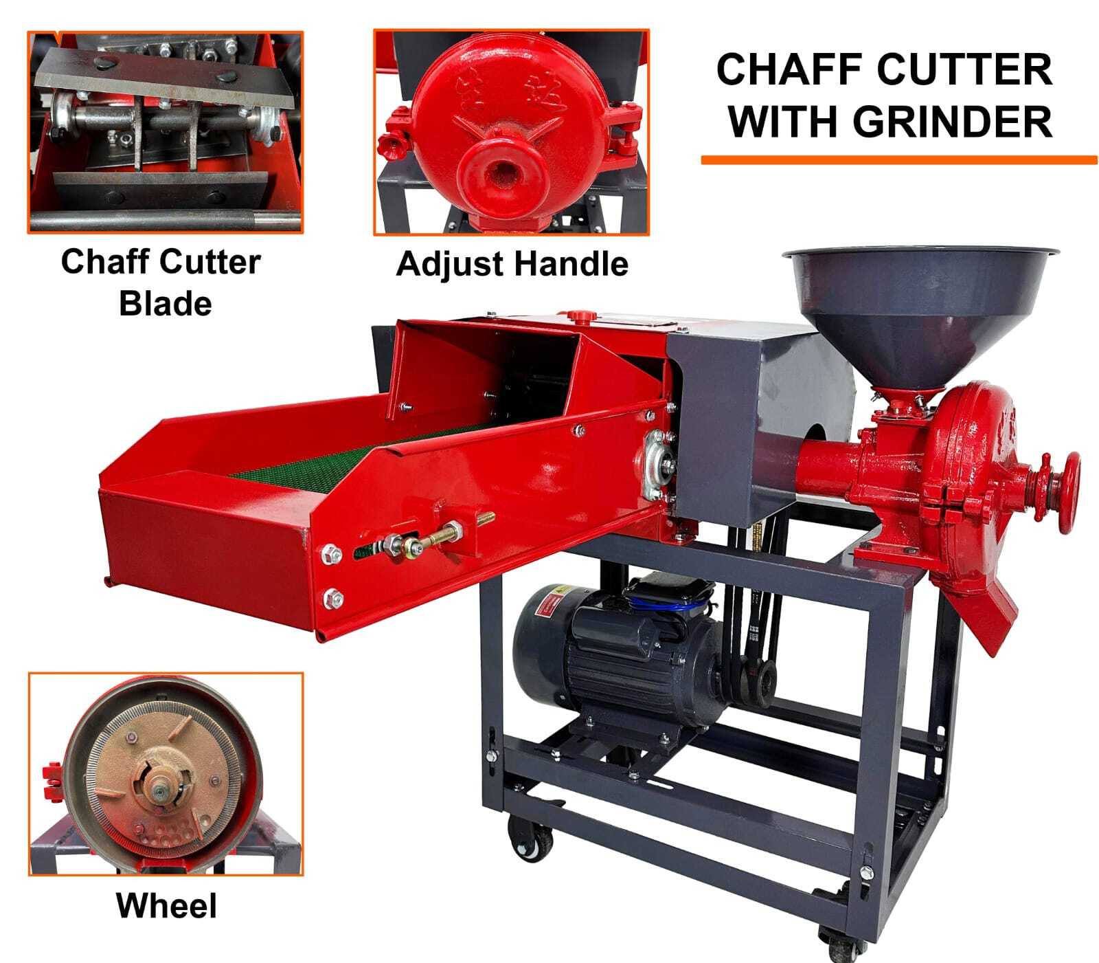 Combined Chaff Cutter - Disc Diameter: 8 Inch (In)