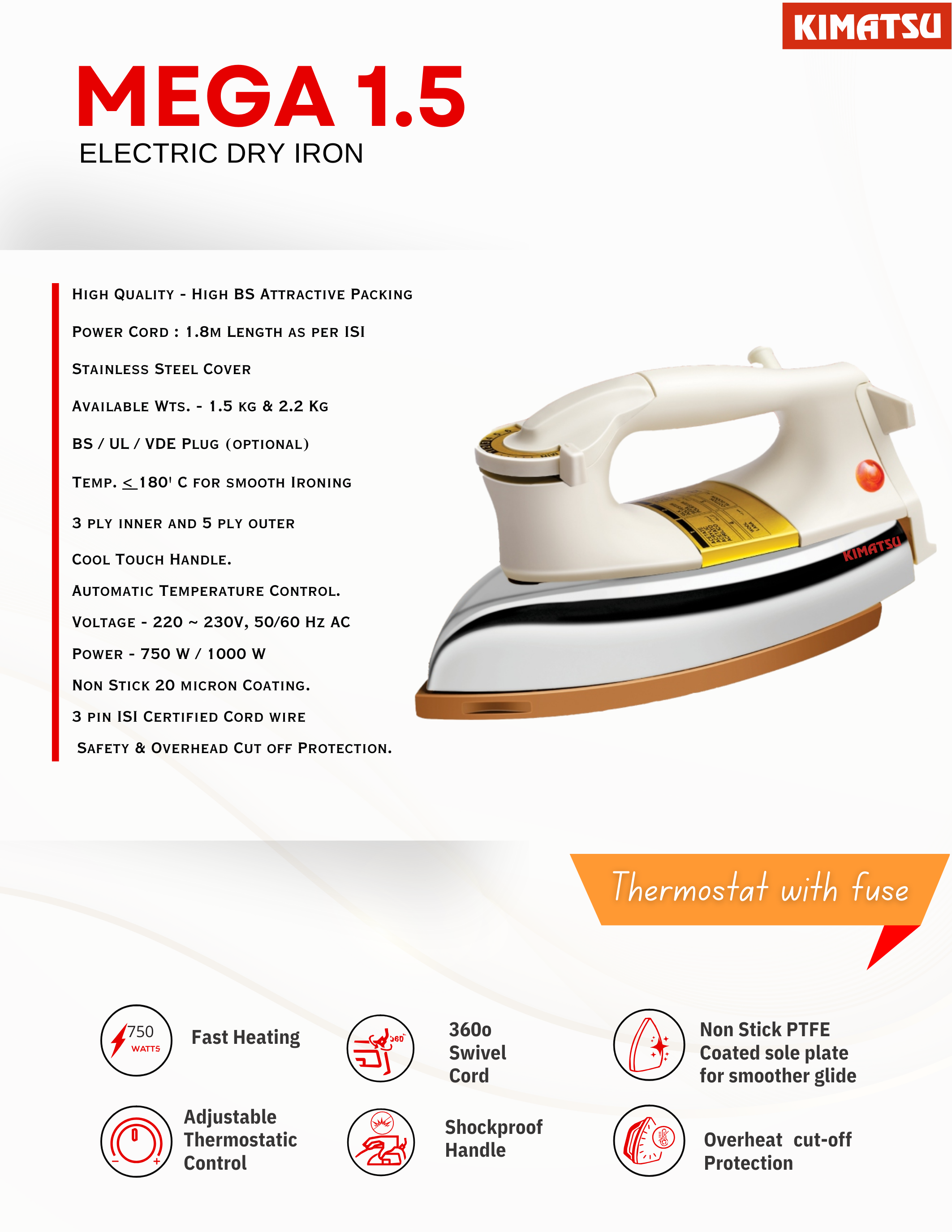 Electric Dry Iron- Plancha