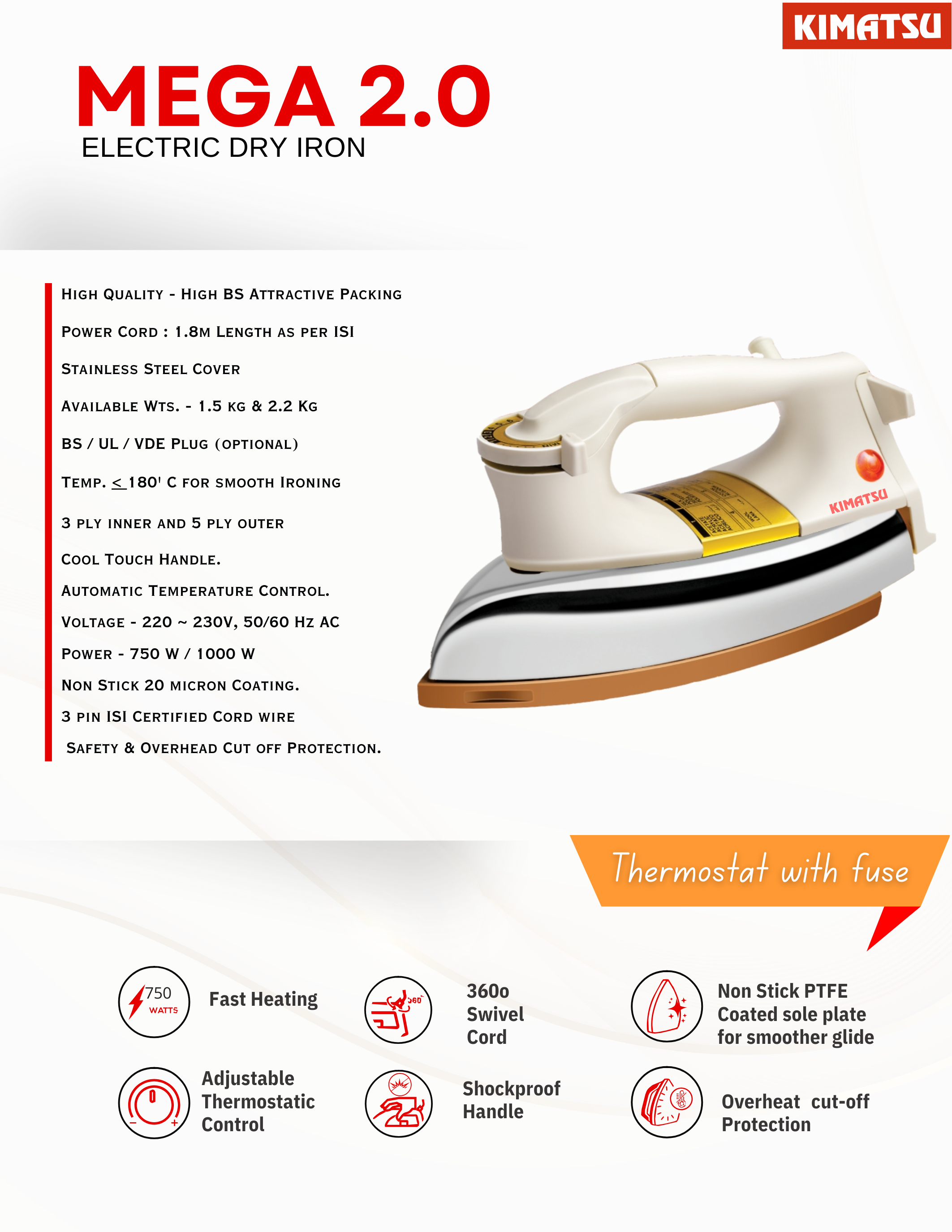 Electric Dry Iron- Plancha
