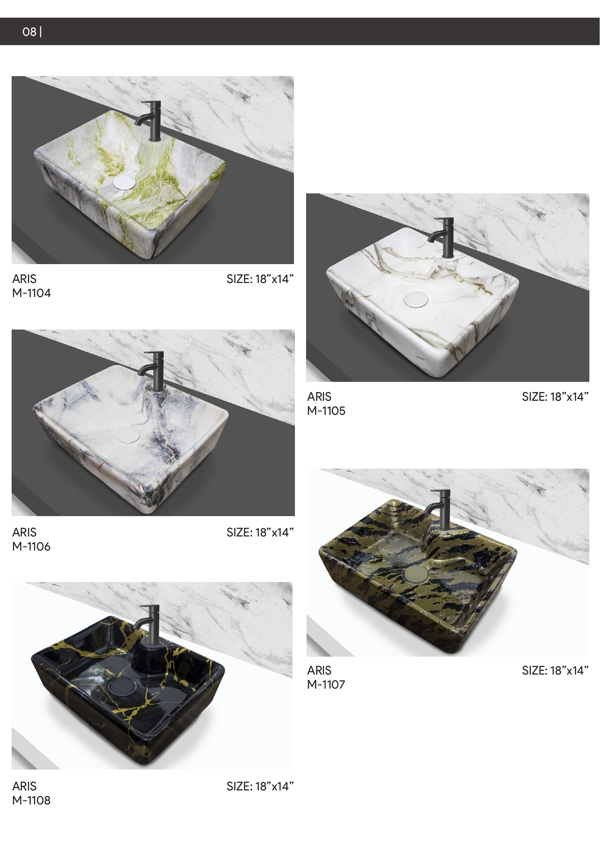 Marble Table Top Basin P7 To P12