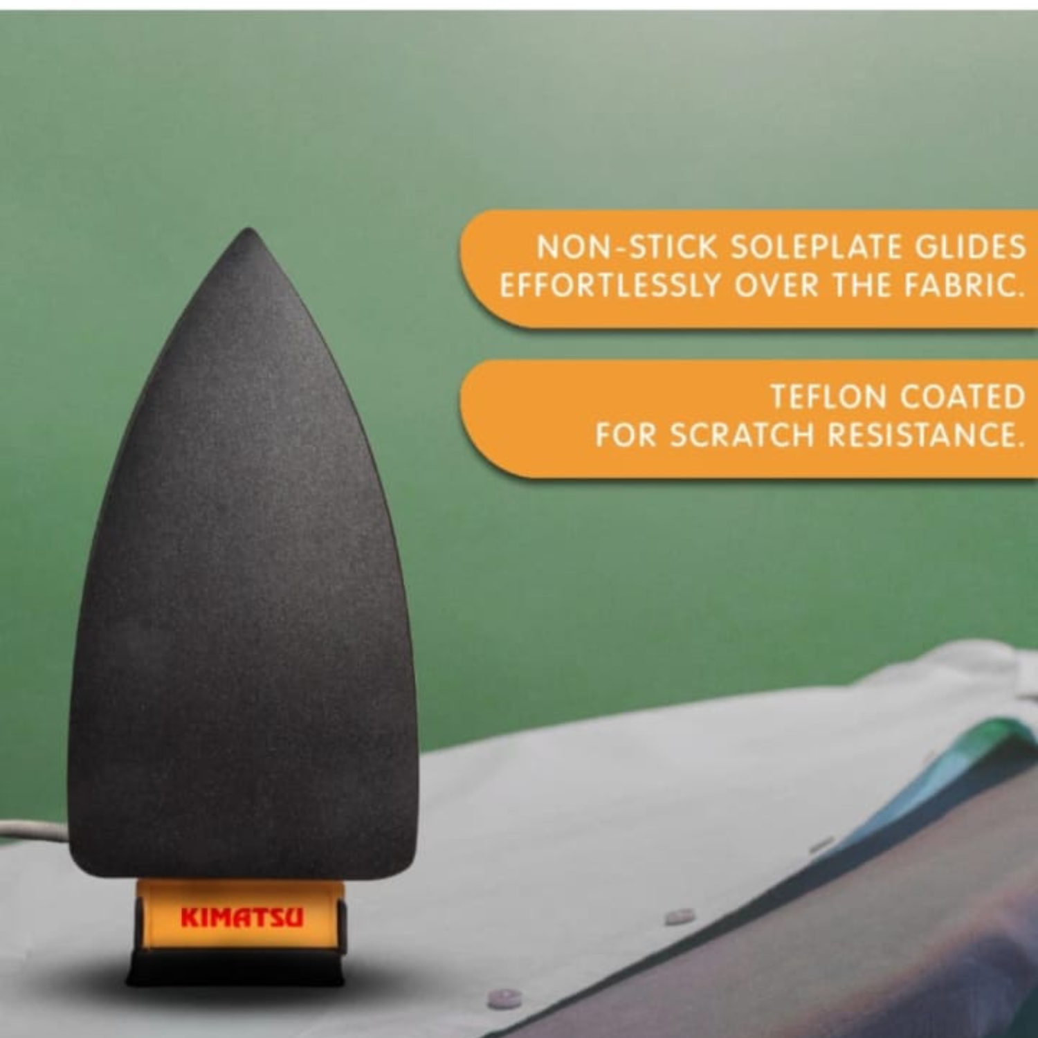 Lightweight Dry Iron - Golden Teflon Coated Soleplate, 1000w Power Consumption, 360-degree Swivel Cord, Adjustable Temperature Control, Auto Shut-off Feature
