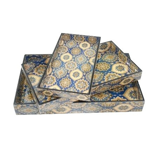 Mdf लकड़ी की सर्विंग ट्रे सेट