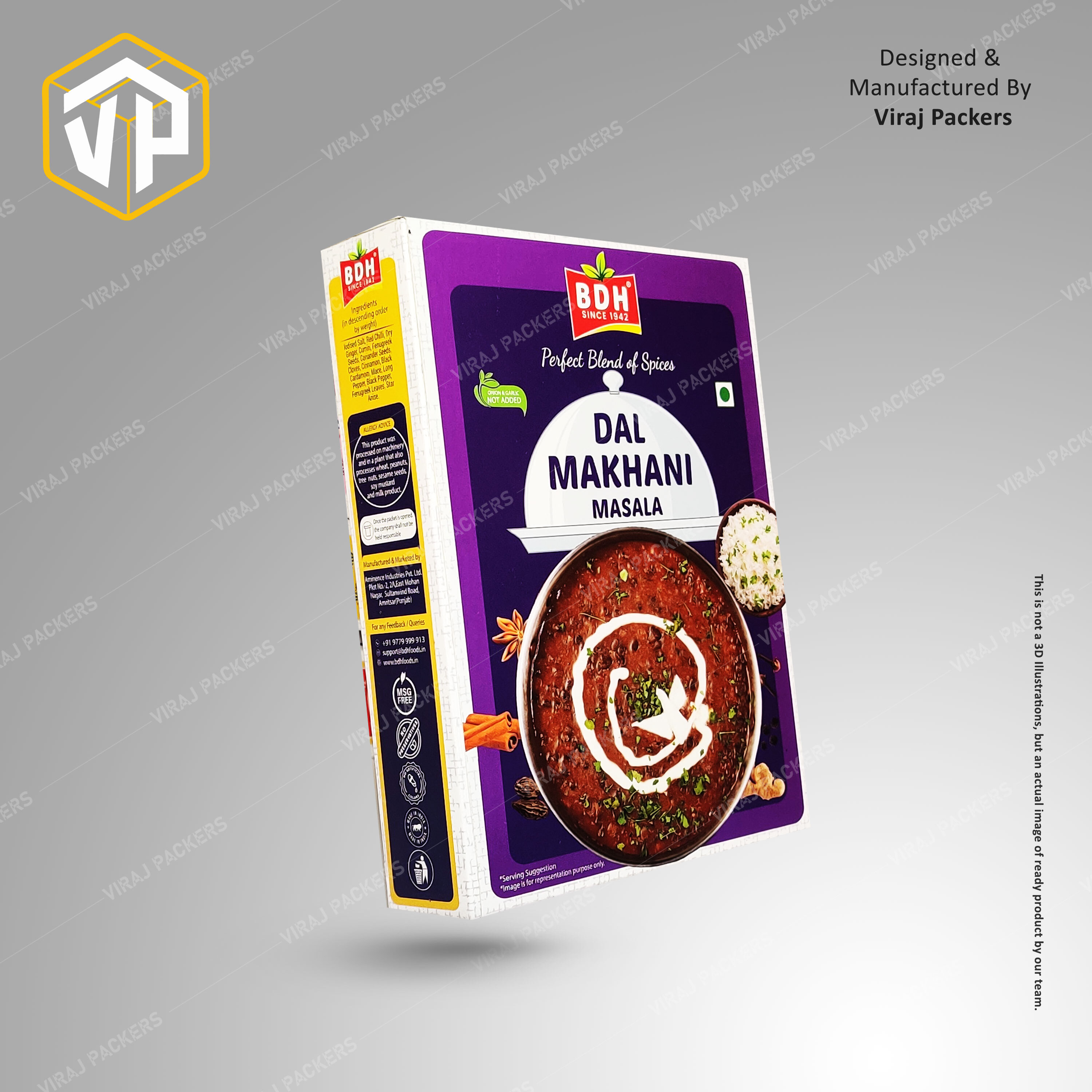 Custom Printed Masala Packaging Box - Paper Material, Customized Size, Glossy Lamination Finish | Eco-friendly, Vibrant Designs, Easy To Assemble