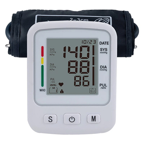 Digital Blood Pressure Machine - PVC Material, Automatic Pressurization | User-Friendly Arm Wear, Voice Prompt Feature, Multi-User Memory