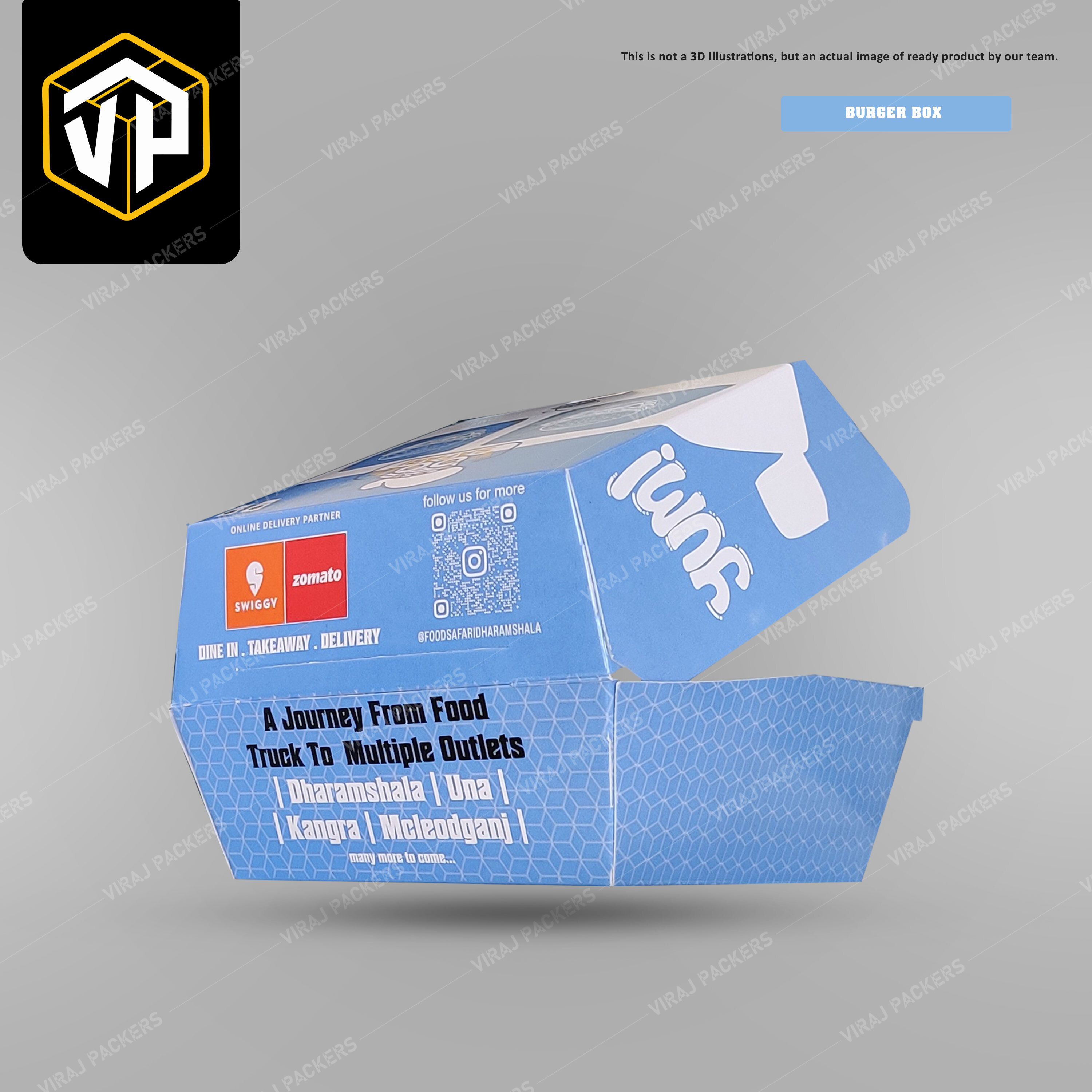 Clamshell Burger Packaging Box - Paper, Customized Size , Glossy Lamination Finish, Uv Offset Printing | Durable, Leak-proof Design, Ventilation Slots For Crispiness