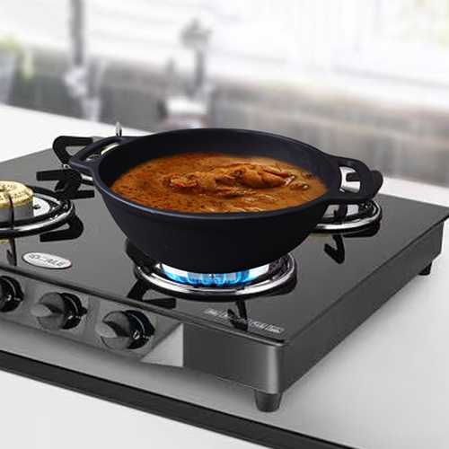 Deep Kadai 10 Inch - Interior Coating: Coated