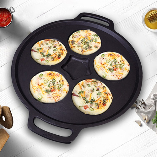 Casting Iron Mini Uttapam Pan - Interior Coating: Coated