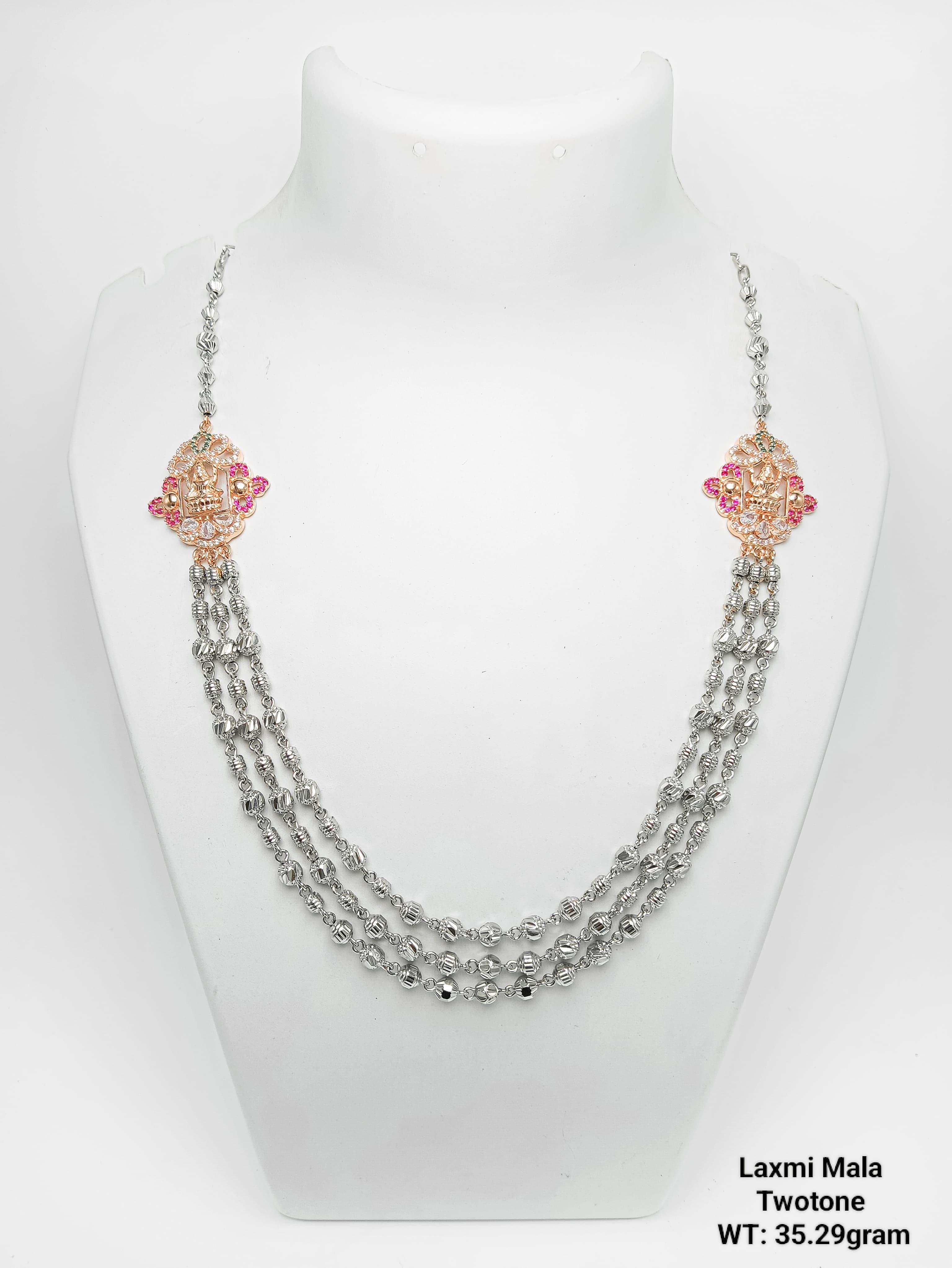 New Design 92.5 Silver Laxmi Mala