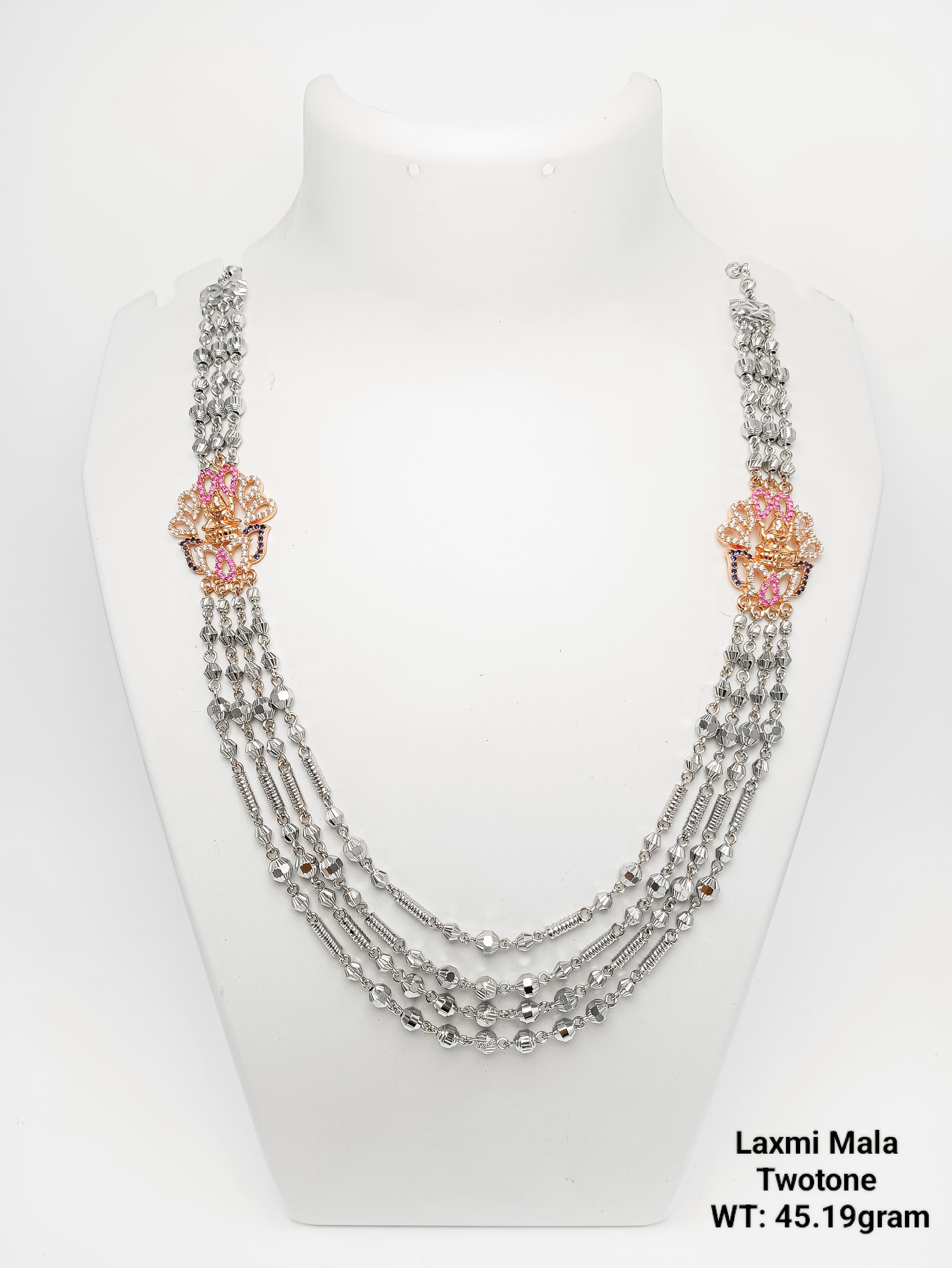 New Design 92.5 Silver Laxmi Mala