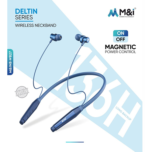 M-inb-wb27 Deltin Series Wireless Neckband - High-quality Plastic, 136 Hours Playback, Classic Black Design | Modern & Warranty Included