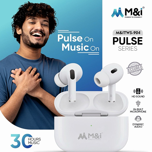M-itws-904 Rock Series 30hr Music Wireless Earbuds - Battery Backup: 30h Hours