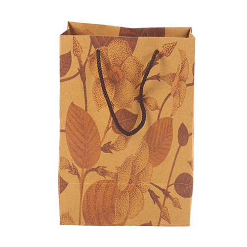 8x8x3.5 इंच डिज़ाइनर ब्राउन बैग