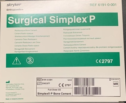 Stryker Simplex हड्डी सीमेंट - भरुचा एसोसिएट्स