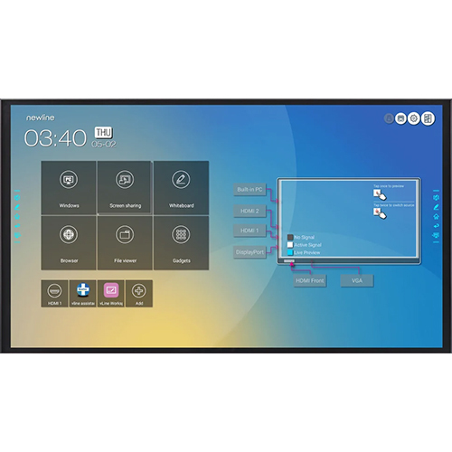 75 Inch Evota Interactive Flat Panel - Color: Black