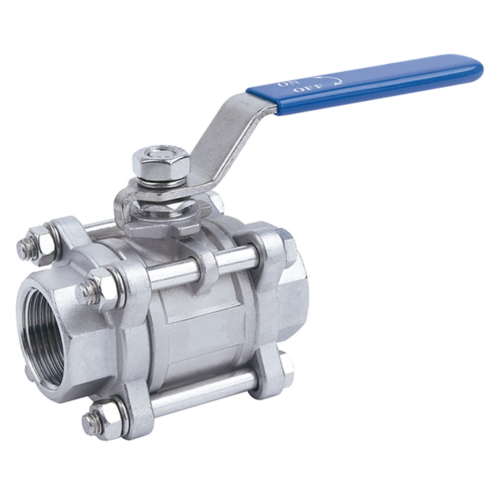 Three Piece Ball Valve Ptfe Ss304