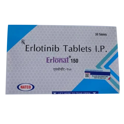 150mg Erlotinib Tablets IP - 100% Yeast Active Ingredient | Tablet Dosage Form, 6-12 Months Shelf Life, Store in Cool Place