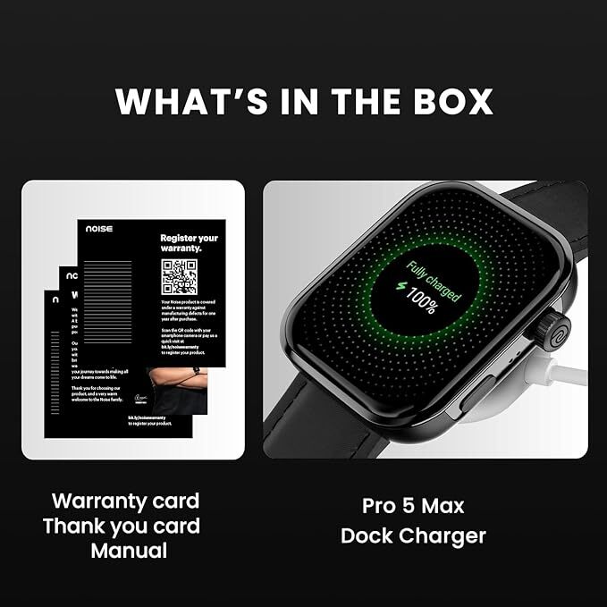 Noise Newly Launched Colorfit Pro 5 Max 1.96" Amoled Display Smart Watch, Bt Calling