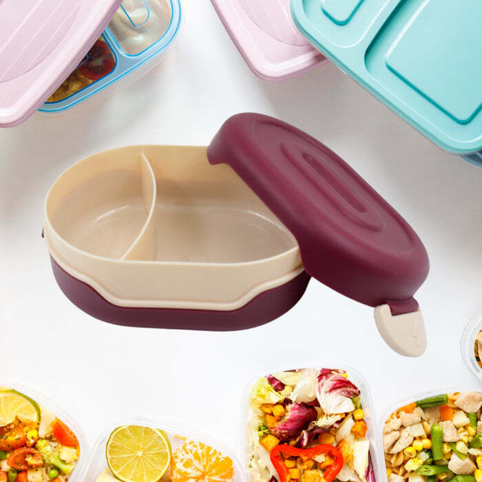 Airtight Food Grade Tiffin Box With 2 In 1 Spoon And 2 Compartment 12041