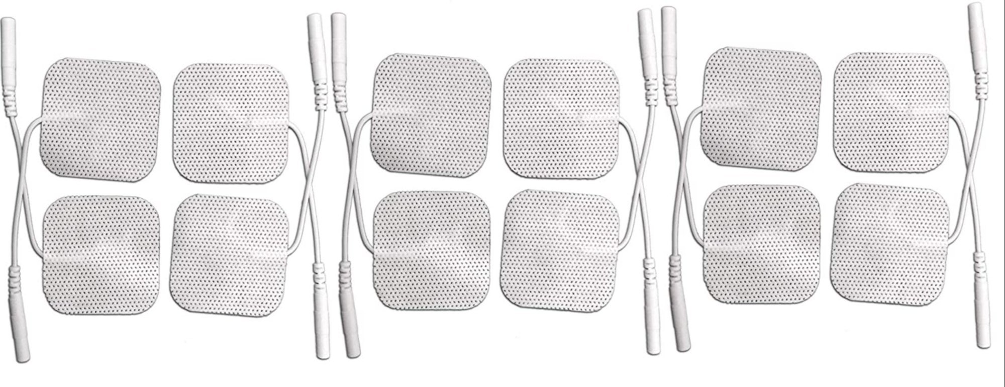 Self-adhesive Tens Unit Electrode Pads - Premium Carbon Material, 50x50 Mm Size, White With Black Conductor | Reusable, Durable, Comfortable For Effective Muscle Relief And Chronic Pain Management