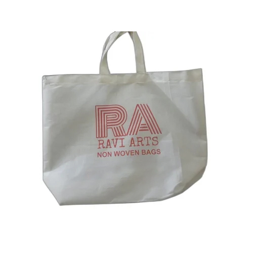 Cotton Shopping Carry Bag - 2 Kg Weight Capacity, Classic White Color, Stylish Printed Design, Two Comfortable Handles