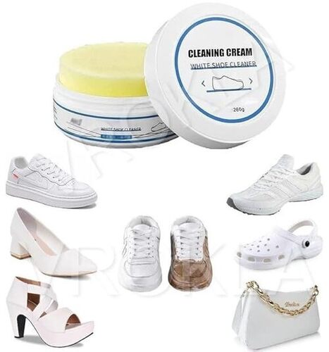 SHOE CLEANING CREAM - Plastic, 7x7x4.5cm, White | Effective Dirt Removal, Gentle Formula, No Water Needed, Easy Stain Removal for All Shoe Types