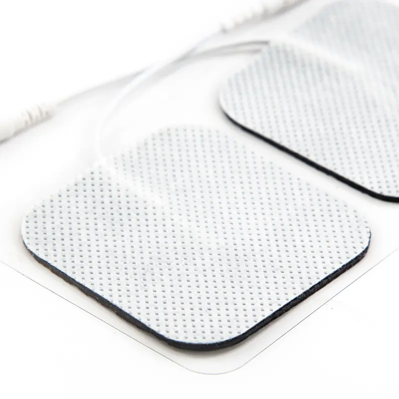 Self Adhesive Electrode Pad For Electronic Stimulators - White Non-woven Fabric, 50x50 Mm, Durable Carbon Conductor | Latex-free, Comfortable, Reusable