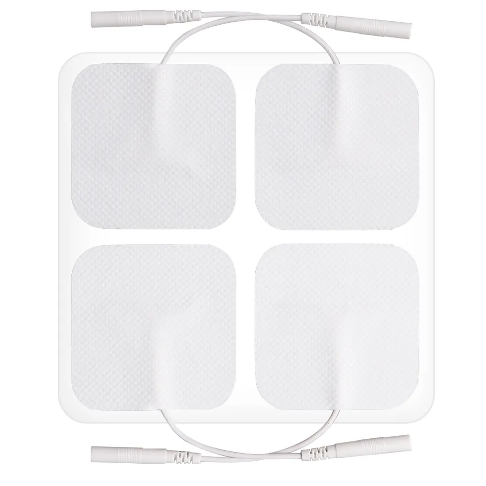Self Adhesive Electrode Pad For Electronic Stimulators - White Non-woven Fabric, 50x50 Mm, Durable Carbon Conductor | Latex-free, Comfortable, Reusable